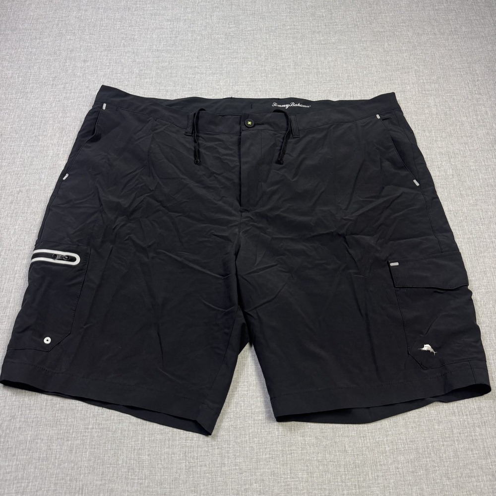 Tommy Bahama IslandZone Performance Cargo Shorts Mens 44 Black 10" Inseam